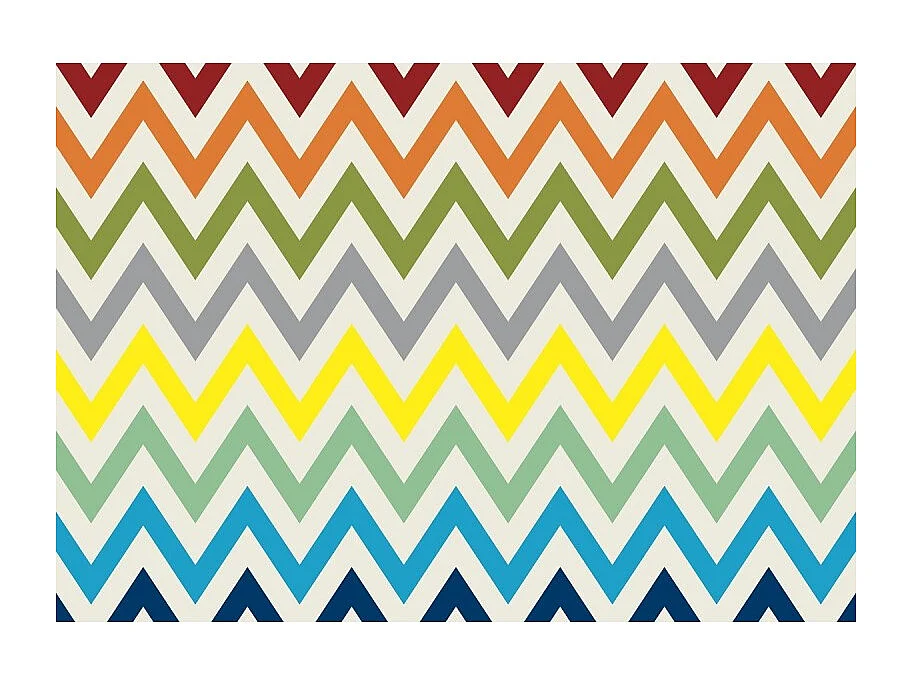 Servierwagen, klappbar, 2 Böden, weißer Rahmen - Laminatboden mit Zickzack-Farben  - 72*66*43 cm - BAUHAUS