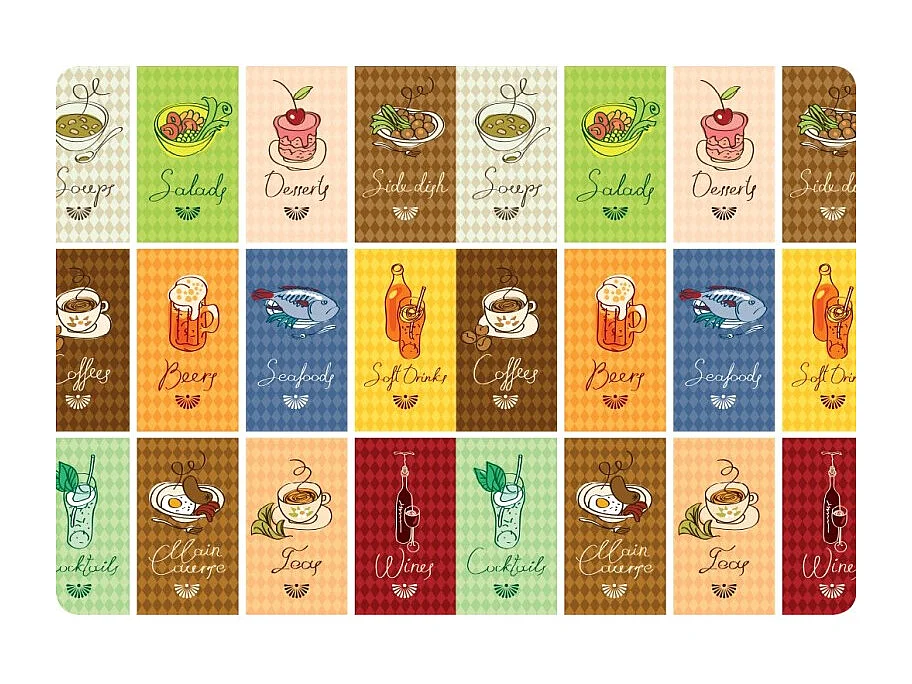 Servierwagen, klappbar, 2 Böden, weißer Rahmen - laminierte Einlegeböden Vintage Dekoriert 1  - 72*66*43 cm - BAUHAUS