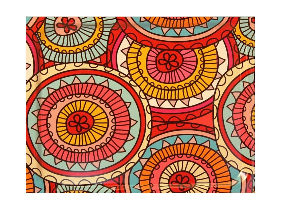 Servierwagen, klappbar, 2 Böden, weißer Rahmen - Laminatboden mit Abstrakt Farben  - 72*66*43 cm - BAUHAUS