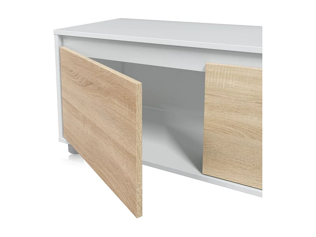 Salón Arlet Blanco Artik (Blanco Mate) - Roble Canadian