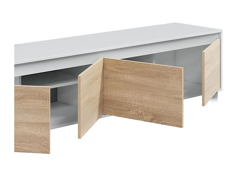 Salón Arlet Blanco Artik (Blanco Mate) - Roble Canadian