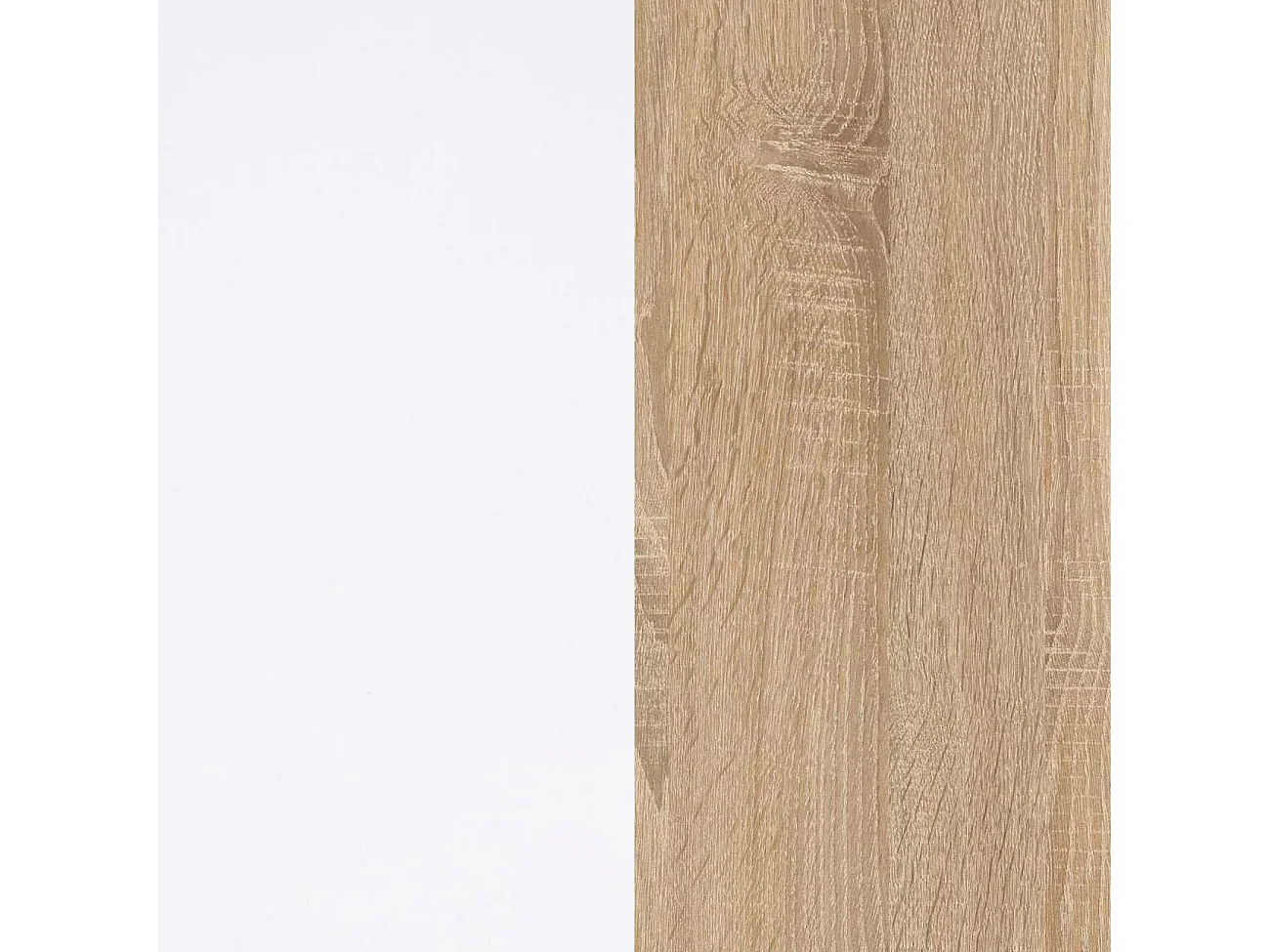 Sala de estar com móvel de televisão e estante de 200 cm Arlet Blanco Artik (Blanco Mate) - Roble Canadian