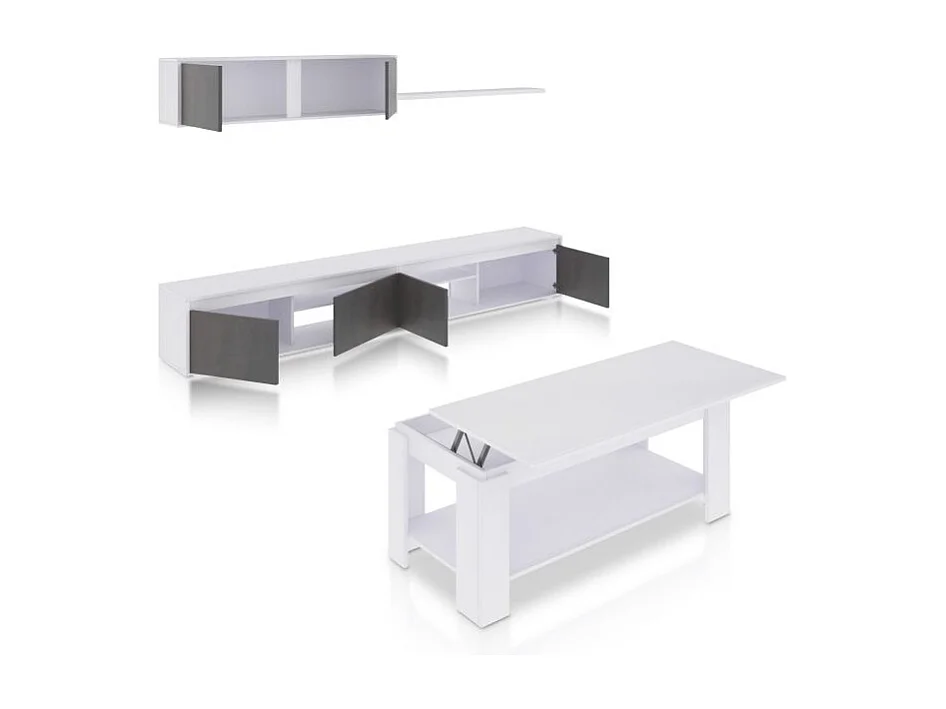 Pack salón con mesa de centro Arlet Plus Blanco Artik (Blanco Mate) - Óxido