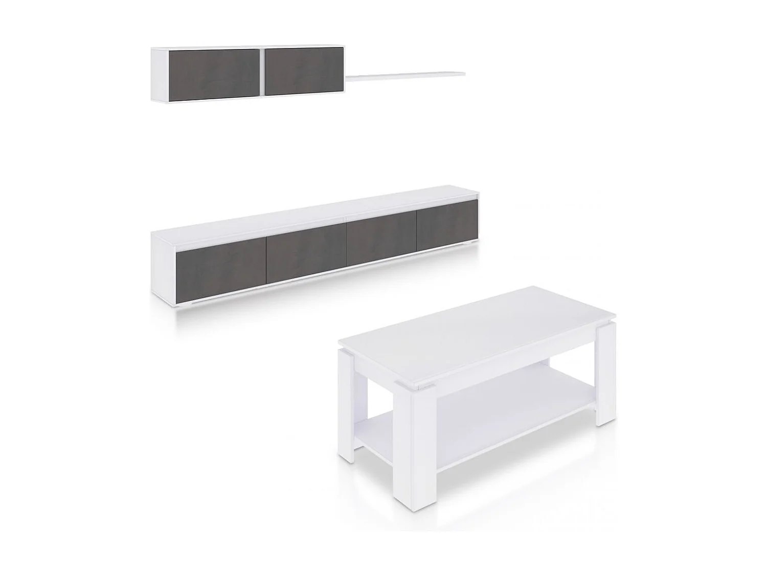 Pack salón con mesa de centro Arlet Plus Blanco Artik (Blanco Mate) - Óxido