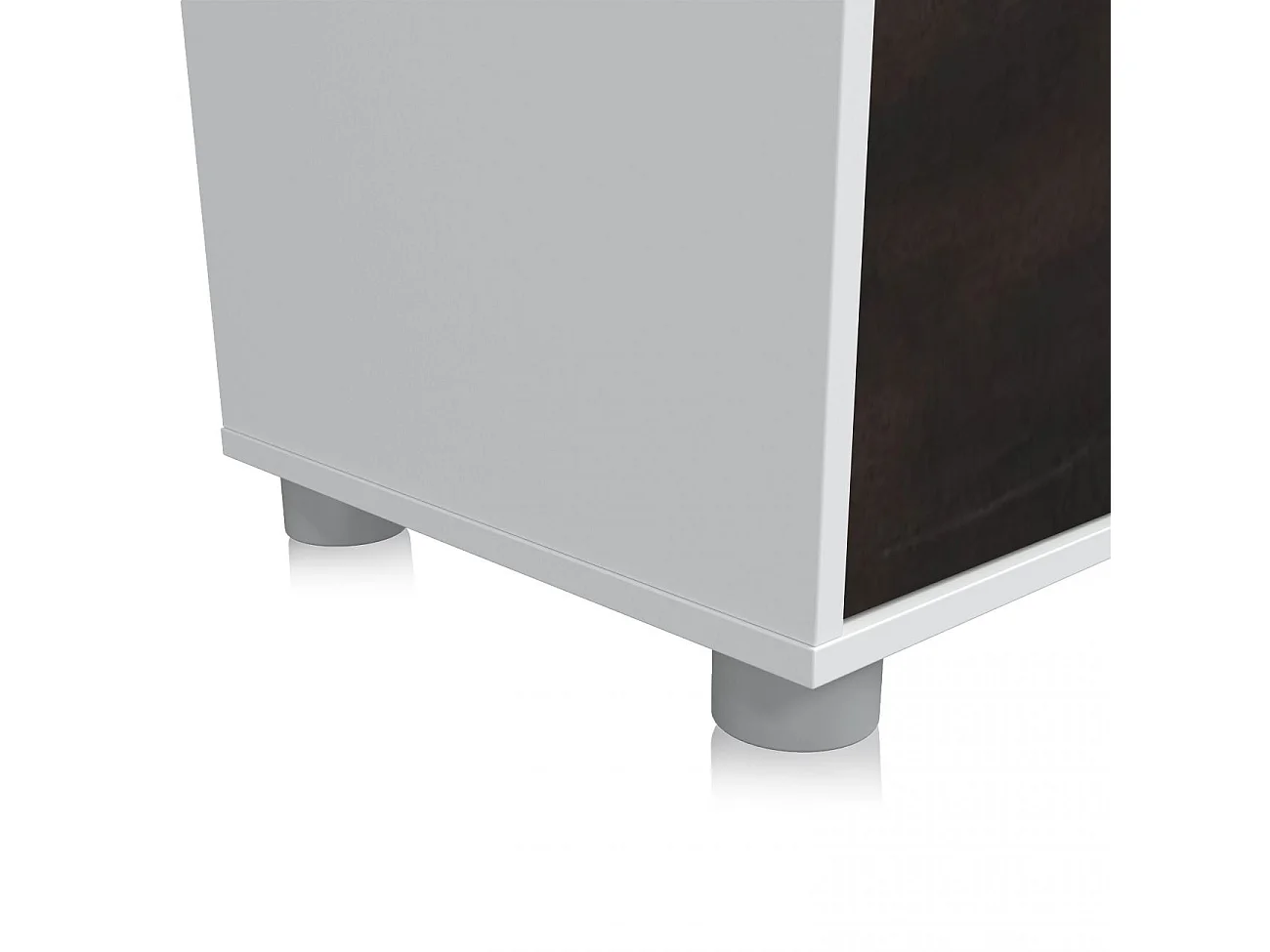 Salón con mueble de TV y estantería en blanco mate y óxido 200 cm Arlet Blanco Artik (Blanco Mate) - Óxido