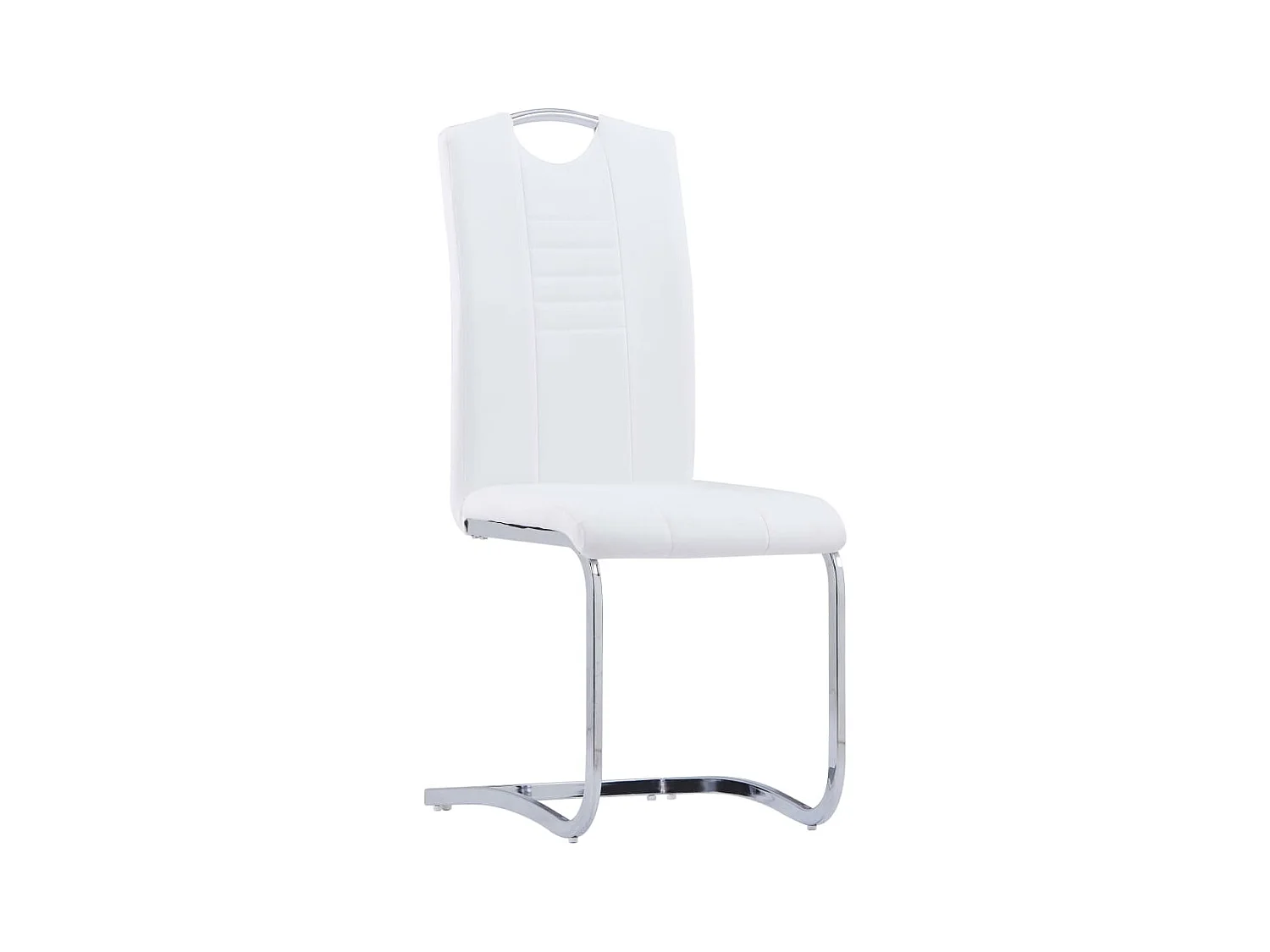 Chaises à manger cantilever lot de 6 blanc similicuir