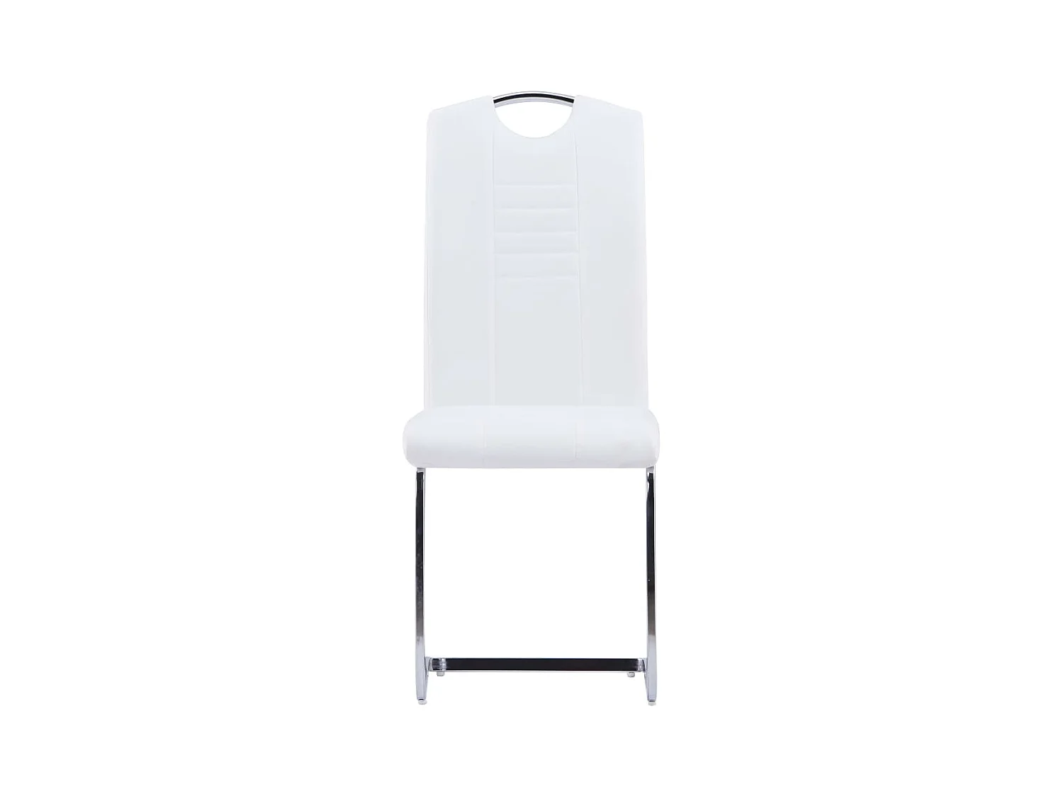 Chaises à manger cantilever lot de 6 blanc similicuir