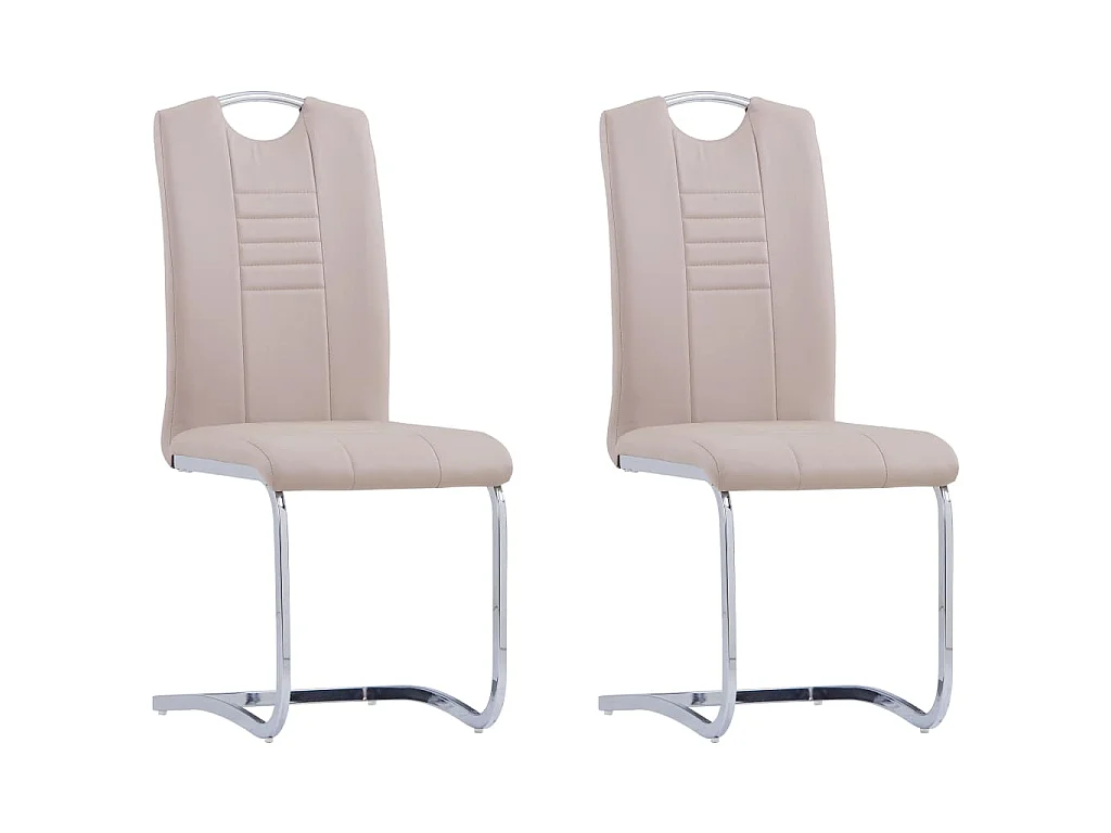 Eetkamerstoelen 2 st kunstleer cappuccino
