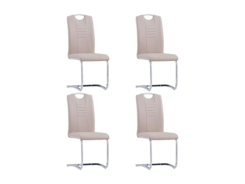 Chaises à manger cantilever lot de 4 cappuccino similicuir