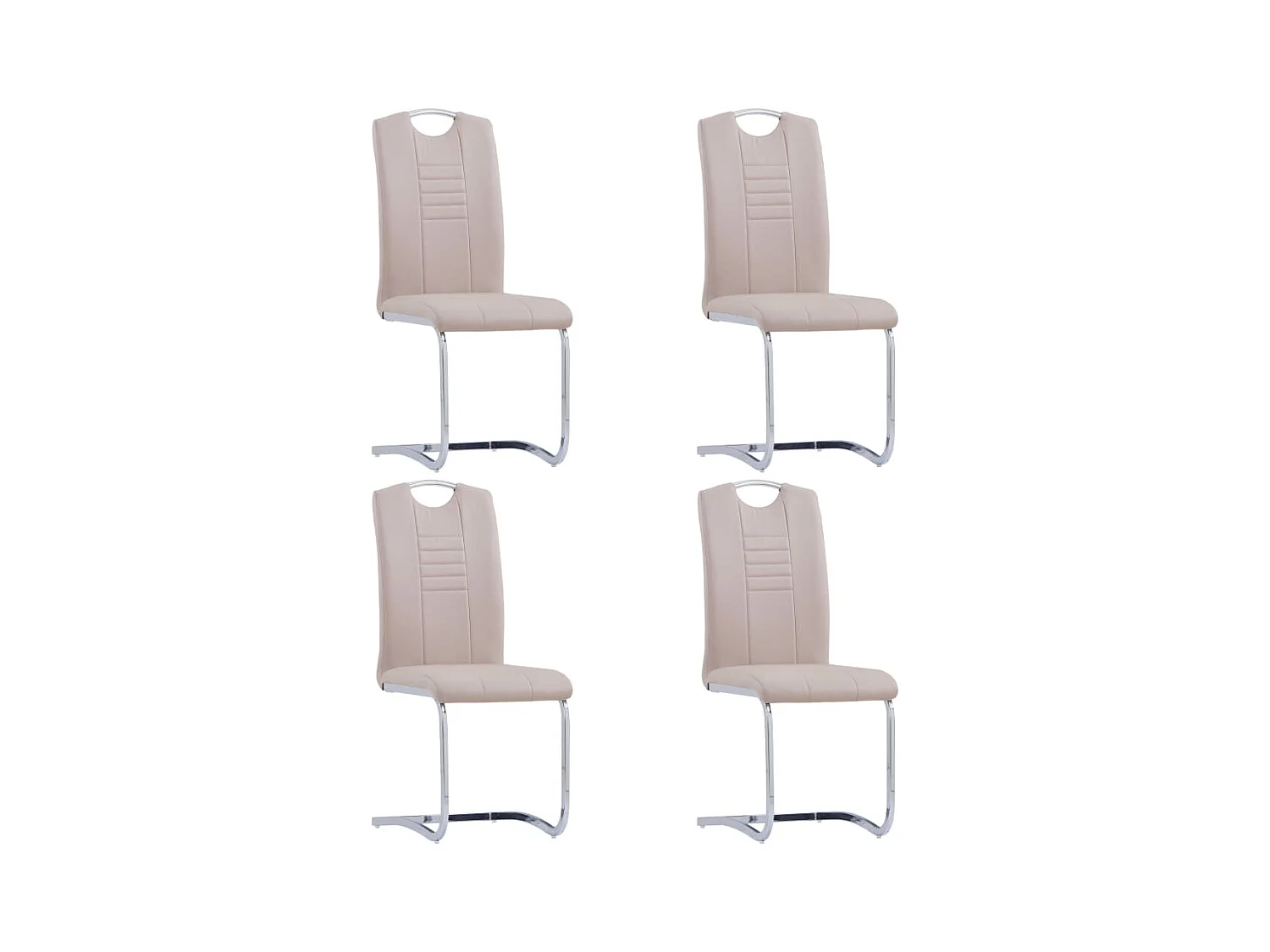 Eetkamerstoelen 4 st kunstleer cappuccino