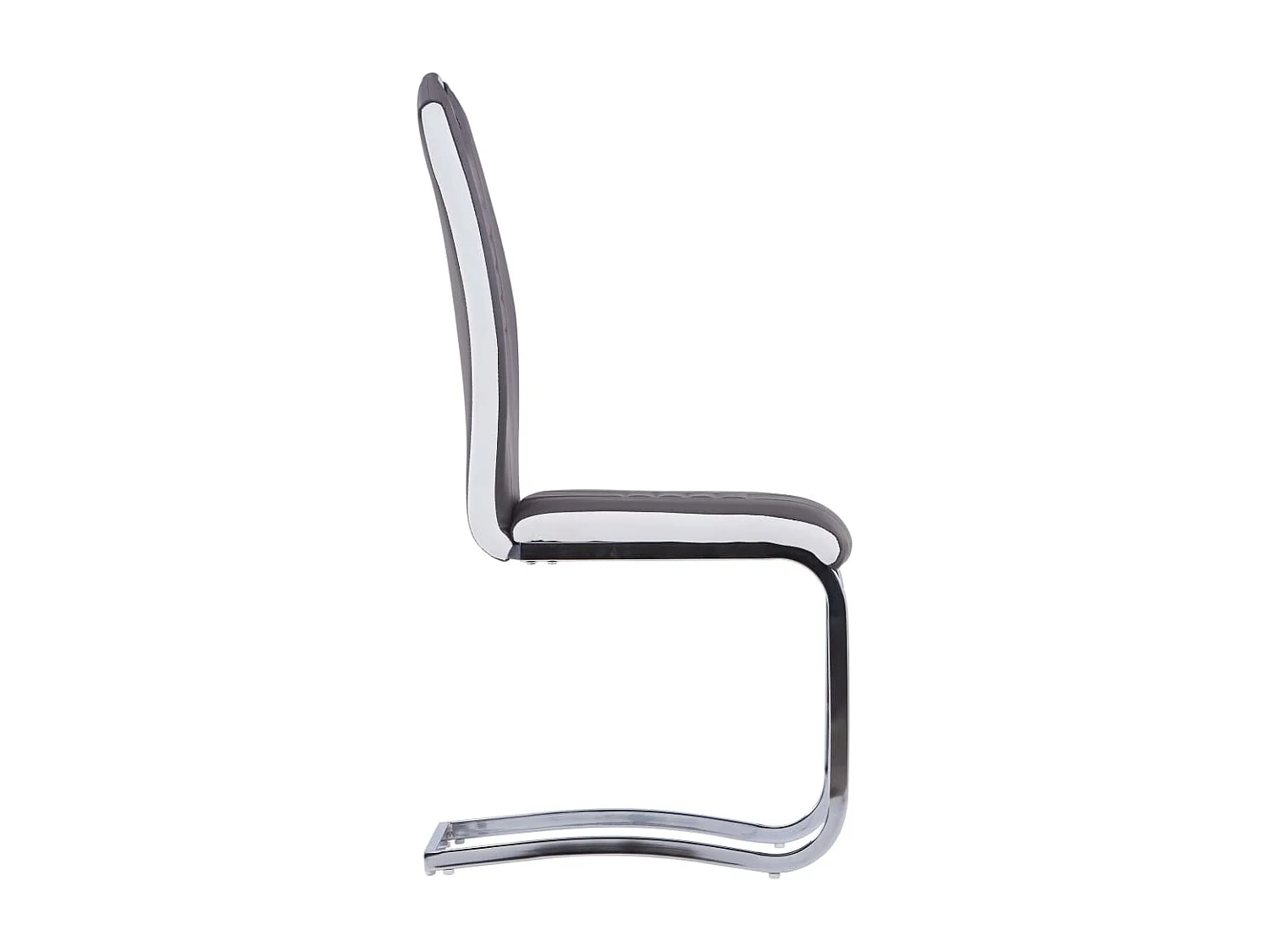 Chaises à manger cantilever lot de 4 gris similicuir