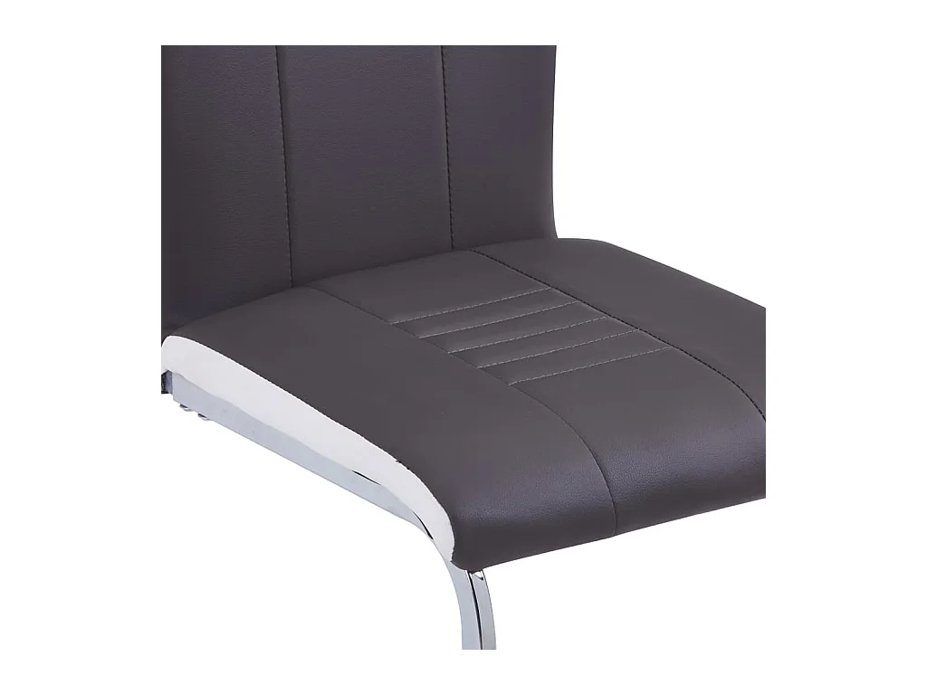 Sillas de comedor voladizas 2 unidades cuero sintético gris