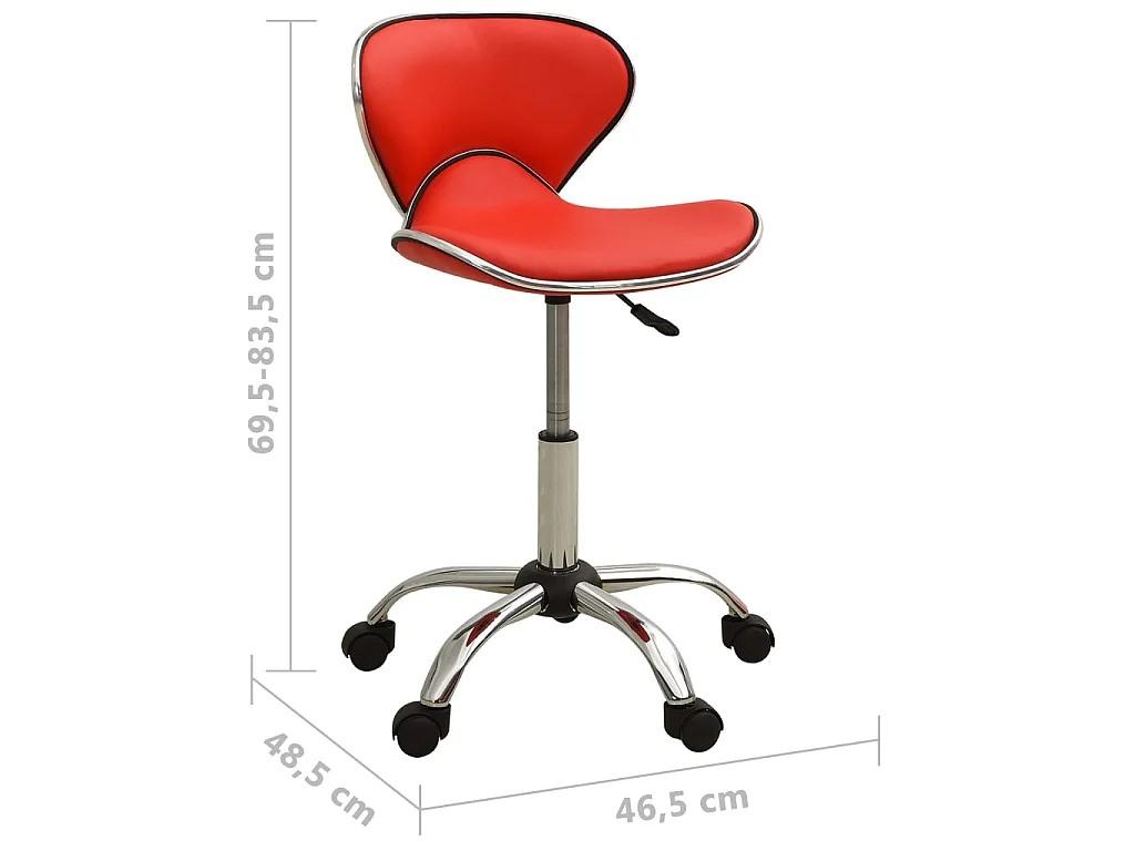 Sedia da Ufficio Rossa in Similpelle