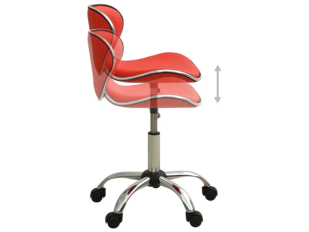 Cadeira de escritório couro artificial vermelho