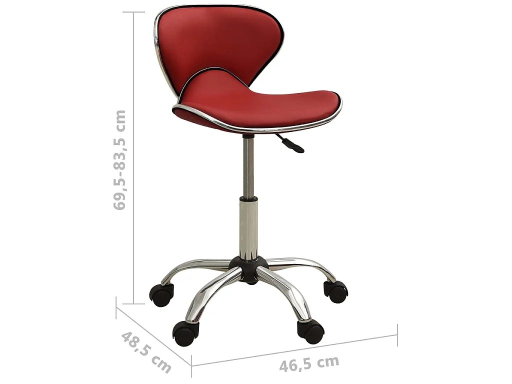 Chaise de bureau Rouge bordeaux Similicuir