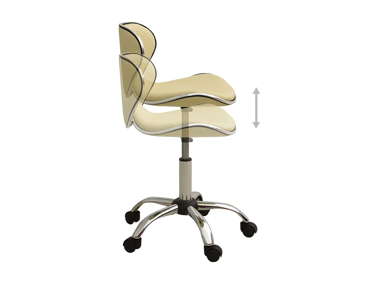 Chaise de bureau Crème Similicuir