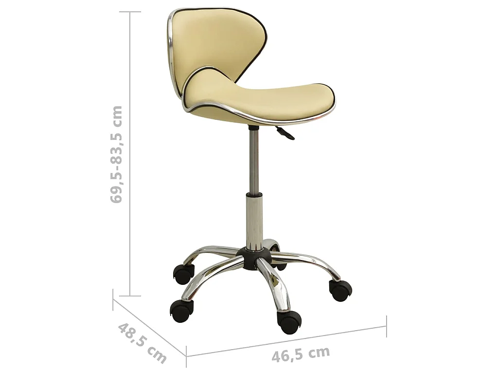 Chaise de bureau Crème Similicuir