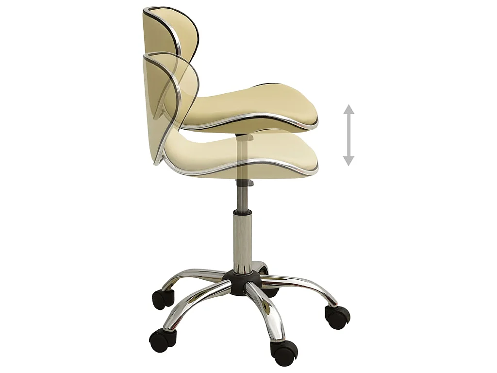 Chaise de bureau Crème Similicuir
