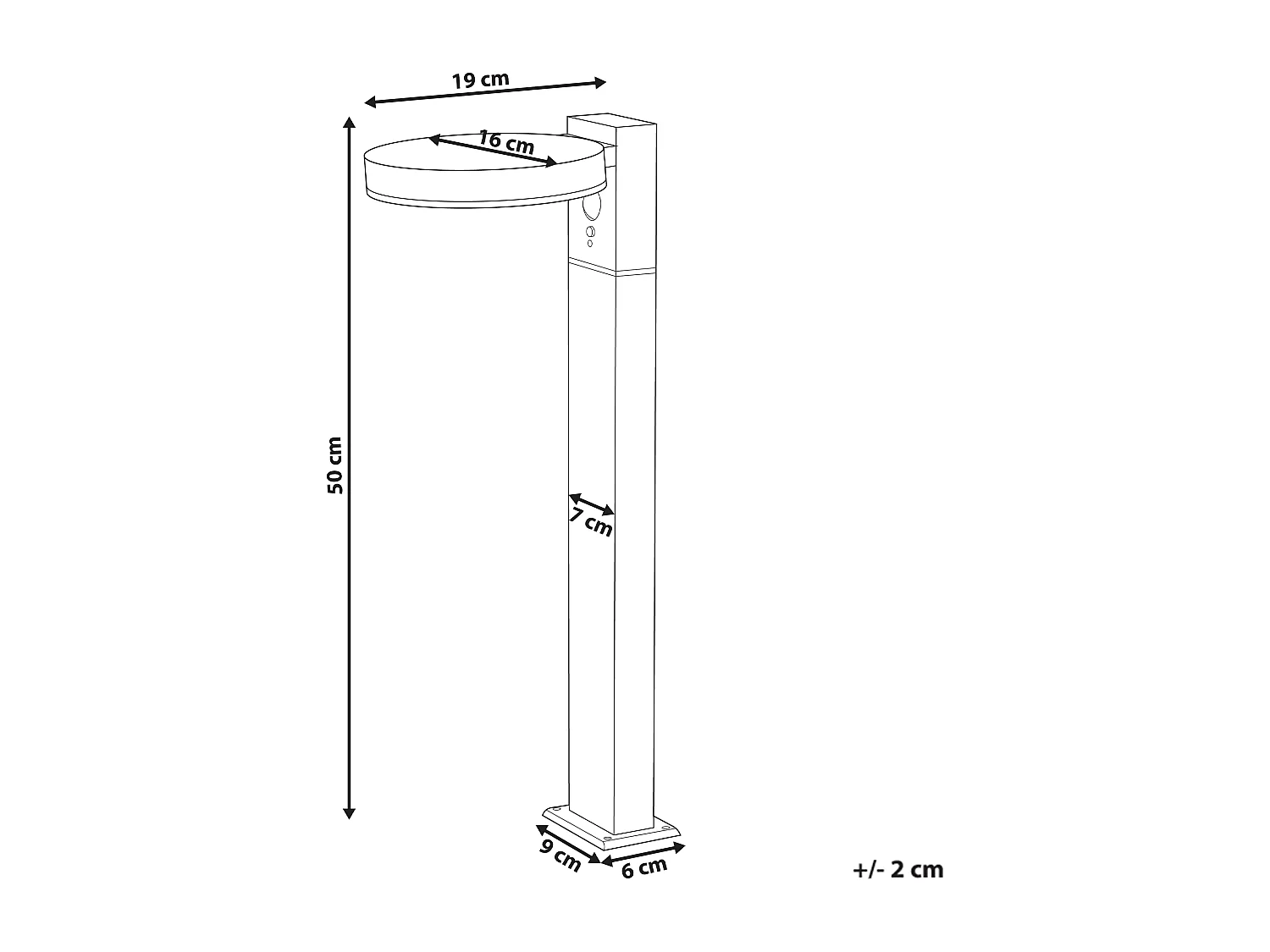 Lampione solare da giardino a LED PARKERS con sensore di movimento Nero