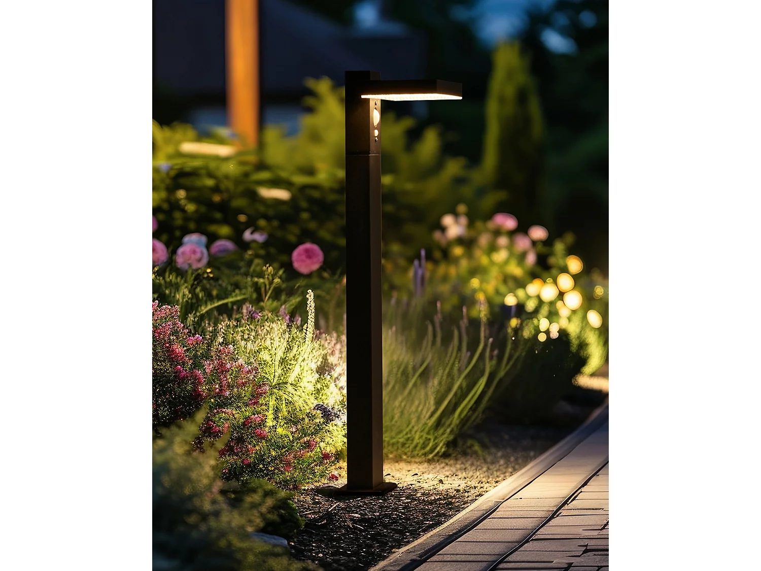 Lampa ogrodowa solarna LED POPLAR Z czujnikiem ruchu Czarny