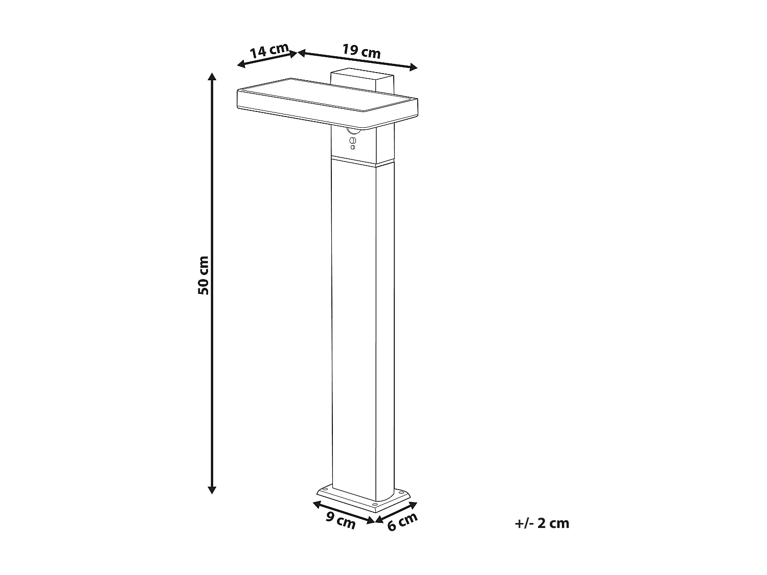 Lampa ogrodowa solarna LED POPLAR Z czujnikiem ruchu Czarny