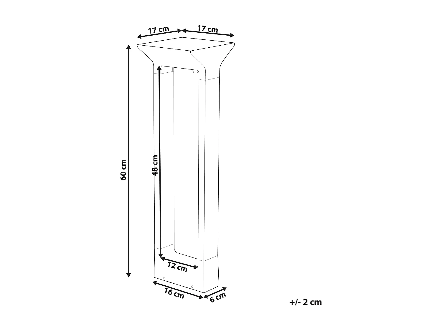 Garten LED Solar Pollerleuchte Metall schwarz Außenlampe Wegeleuchte 60cm Malden