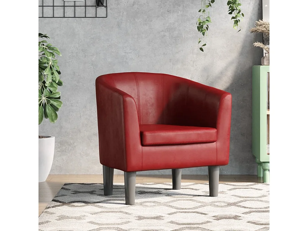 Fauteuil rouge bordeaux similicuir
