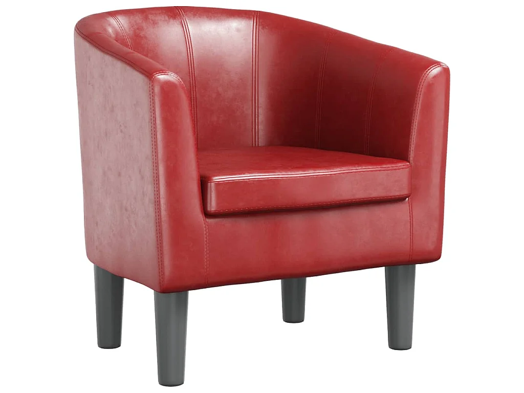 Fauteuil rouge bordeaux similicuir