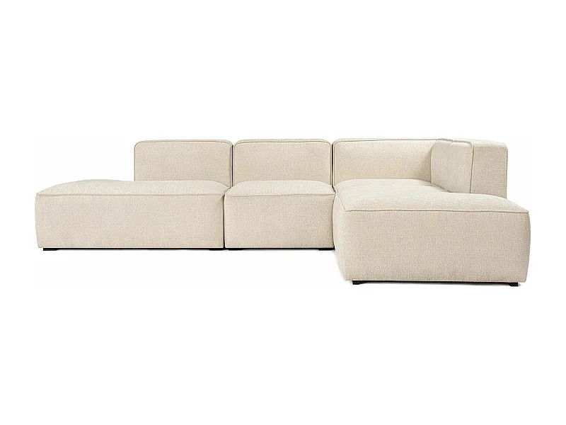 Canapé d'angle à gauche modulable Fertella Tissu bouclette Blanc