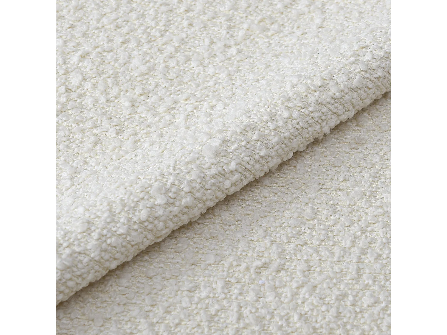 Canapé d'angle gauche 4 places bouclette blanc cassé  COOPER