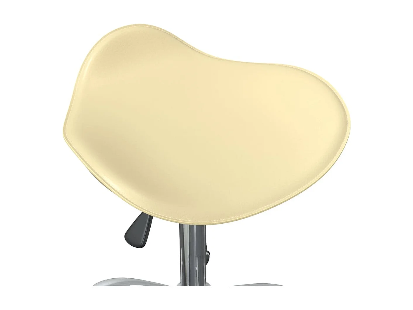 Silla de oficina de cuero sintético color crema