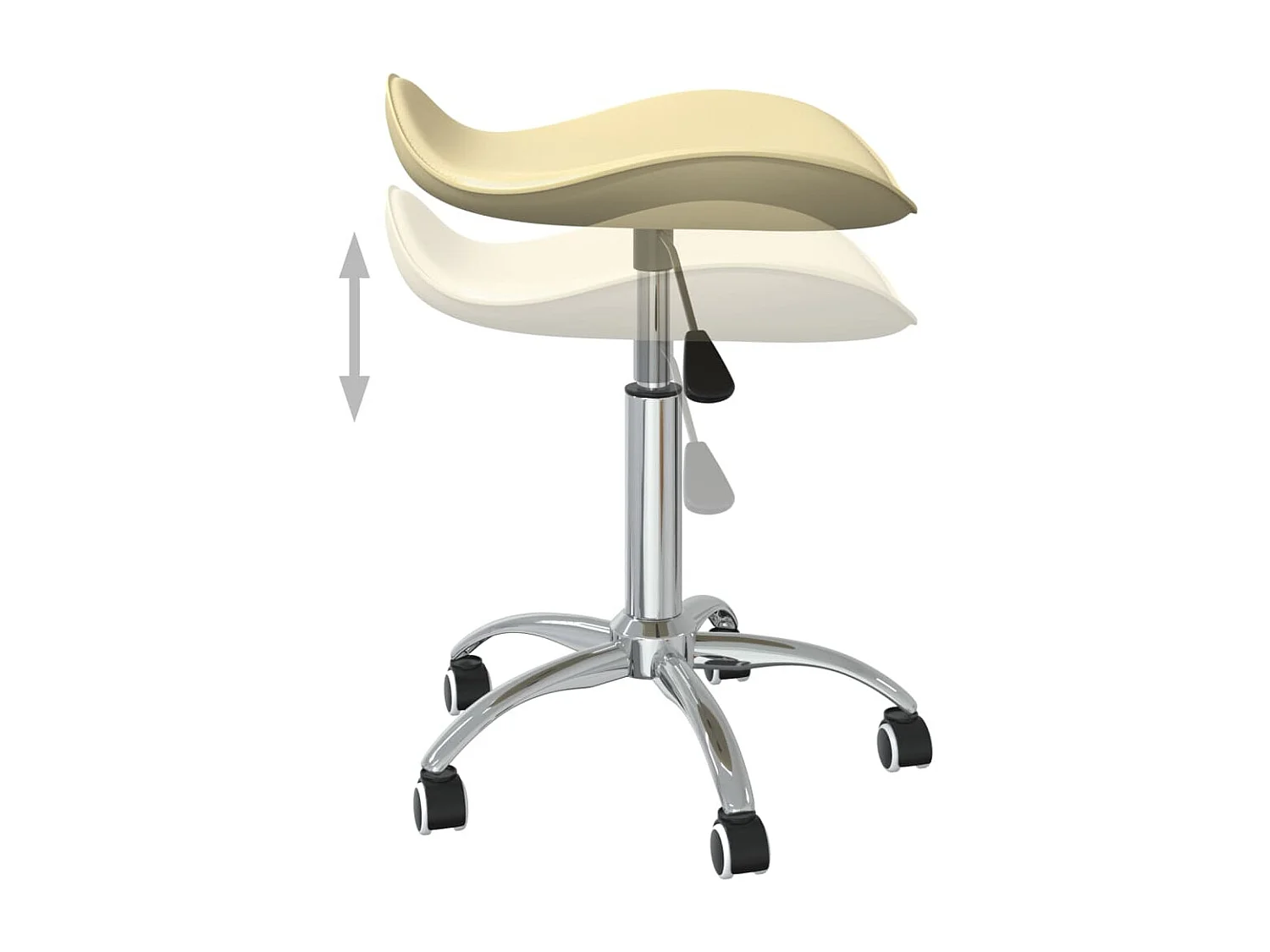 Chaise de bureau Crème Similicuir