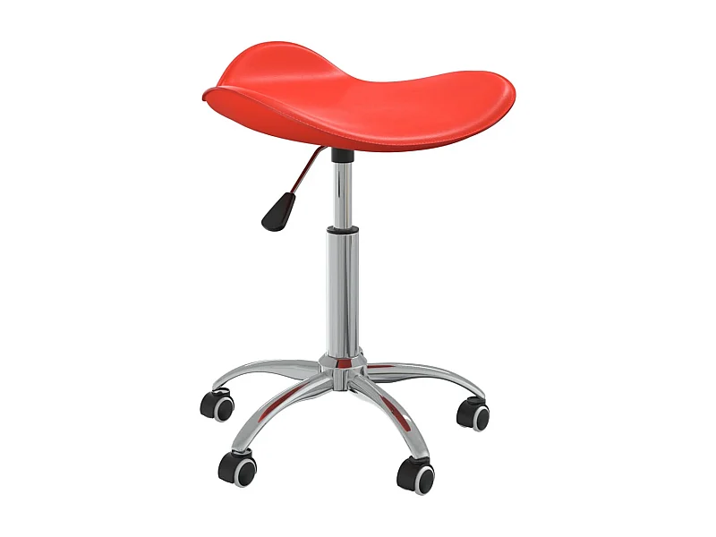 Silla de oficina de cuero sintético rojo