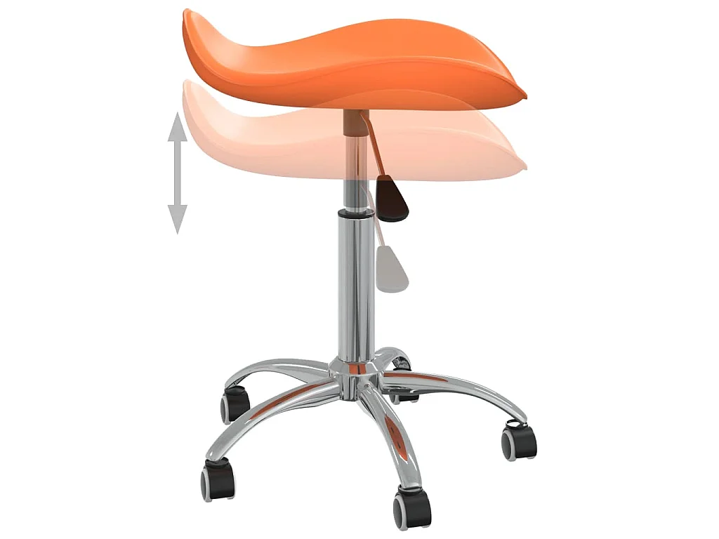 Silla de oficina de cuero sintético naranja
