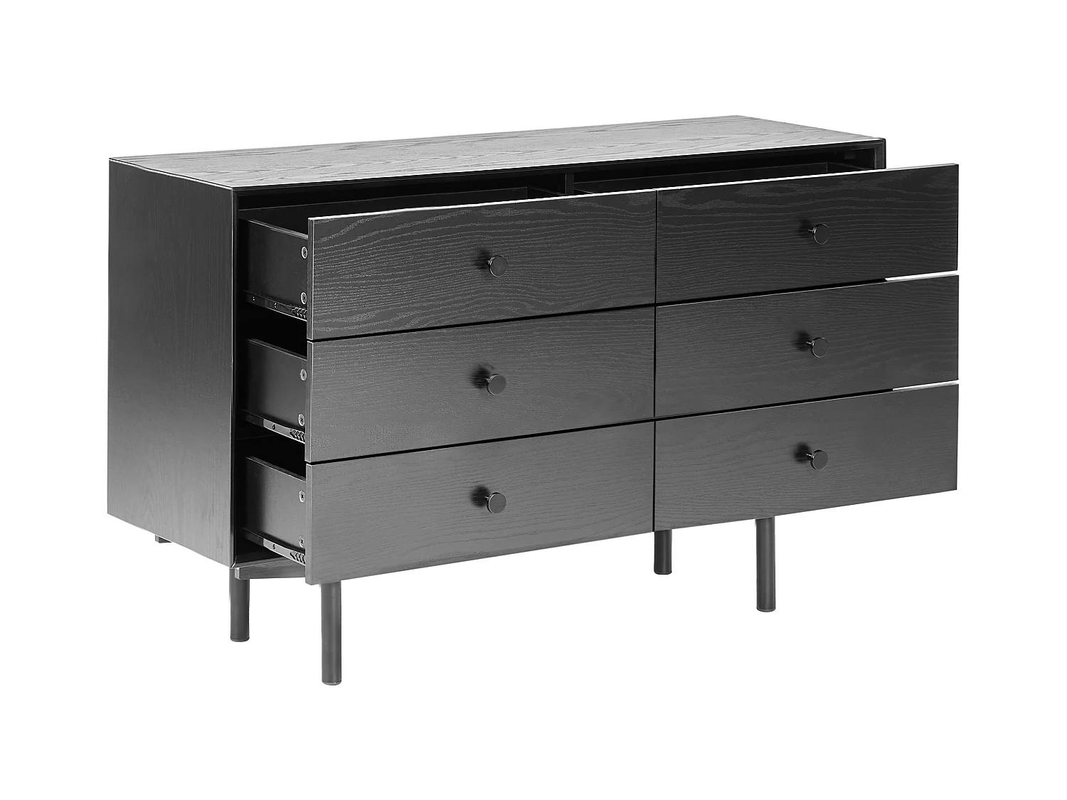 Commode à 6 tiroirs ALCESTER Noir