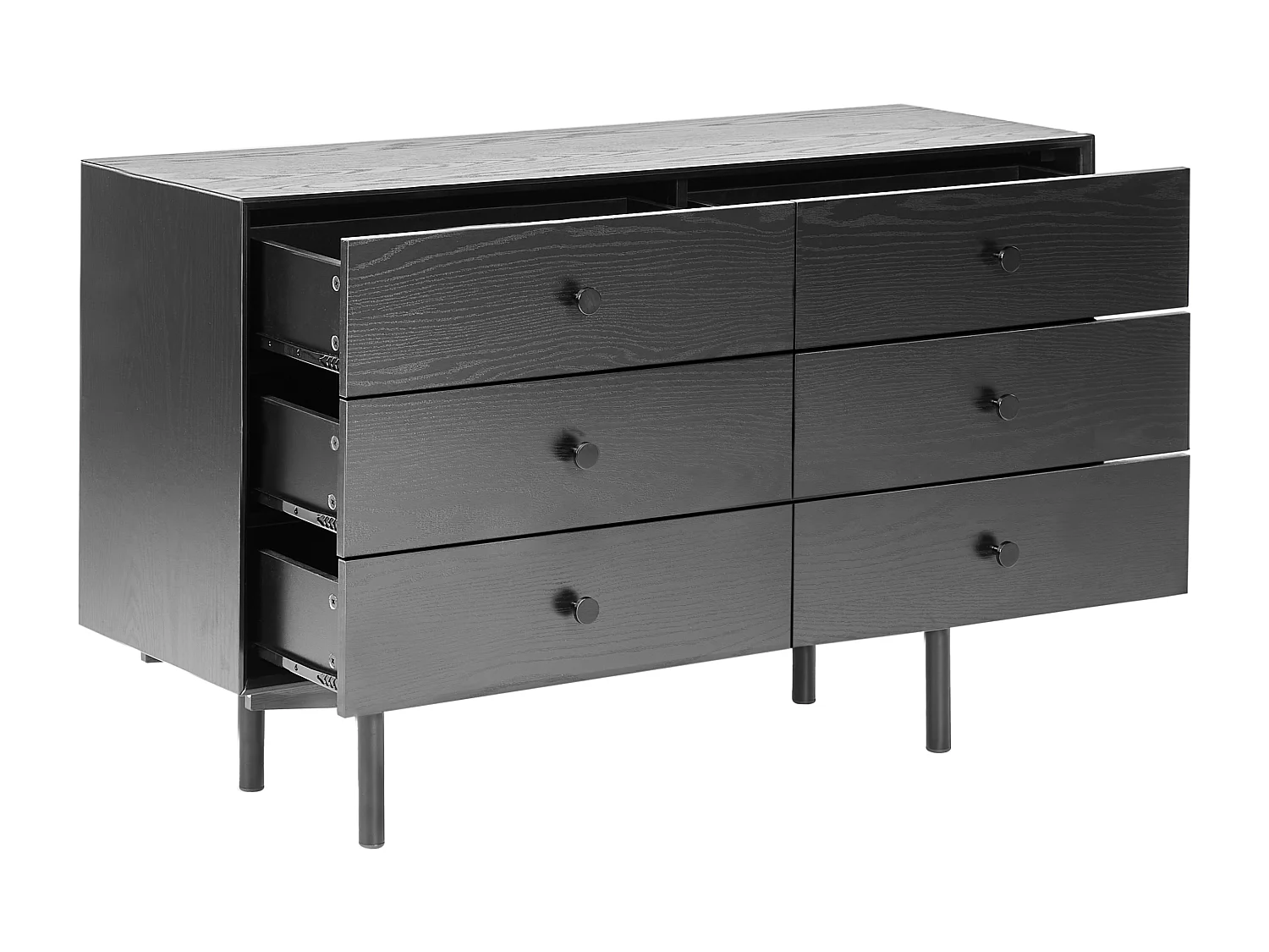 Commode à 6 tiroirs ALCESTER Noir