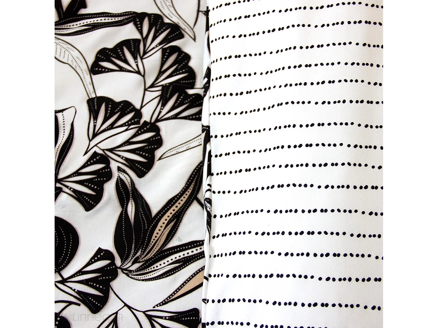 Parure de lit 240x220 cm en microfibre FLORE noir et blanc floral 3 pièces