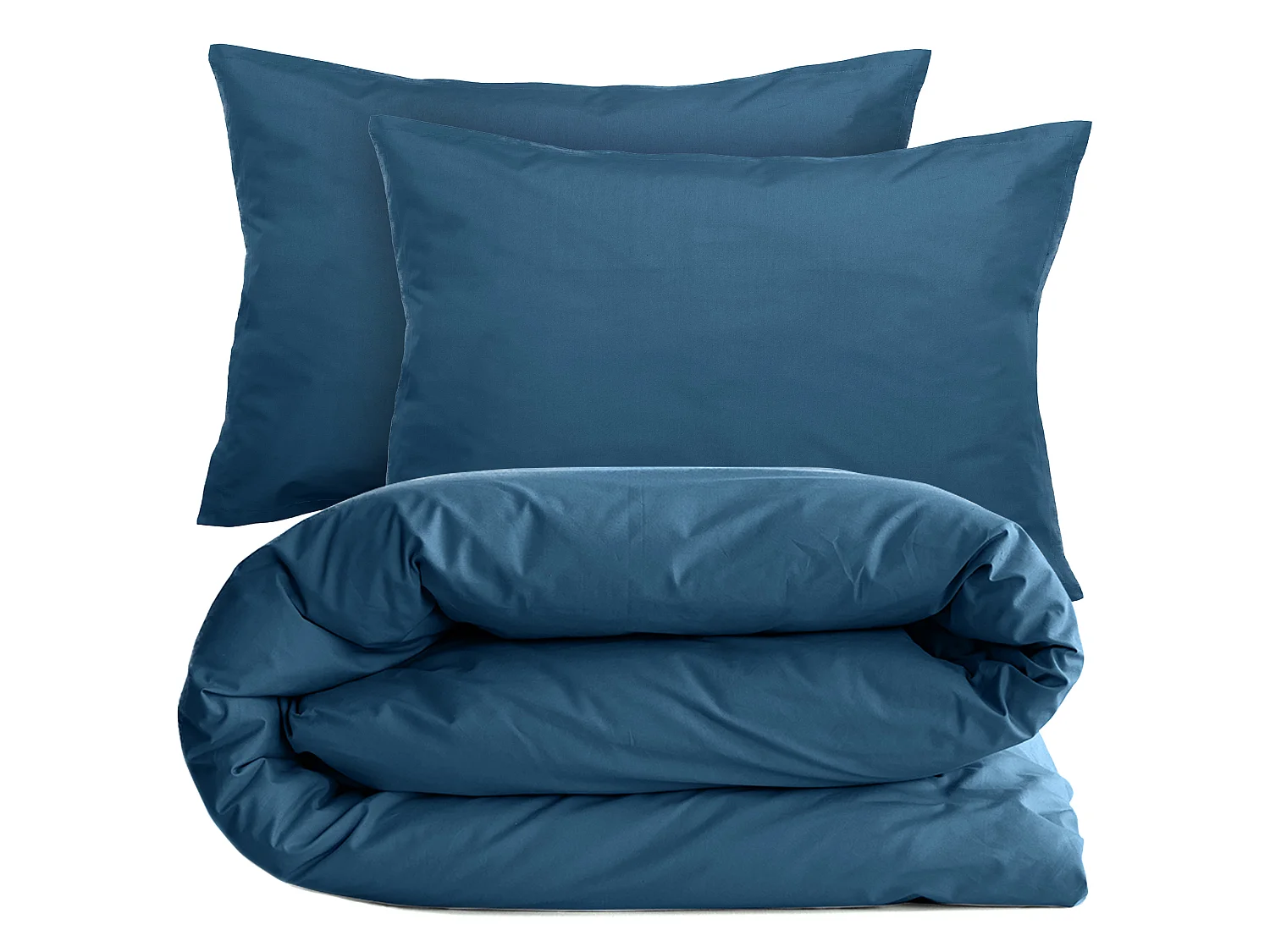 Parure de lit 280x240 cm et taie 50x70 cm percale MANOIR bleu Marine