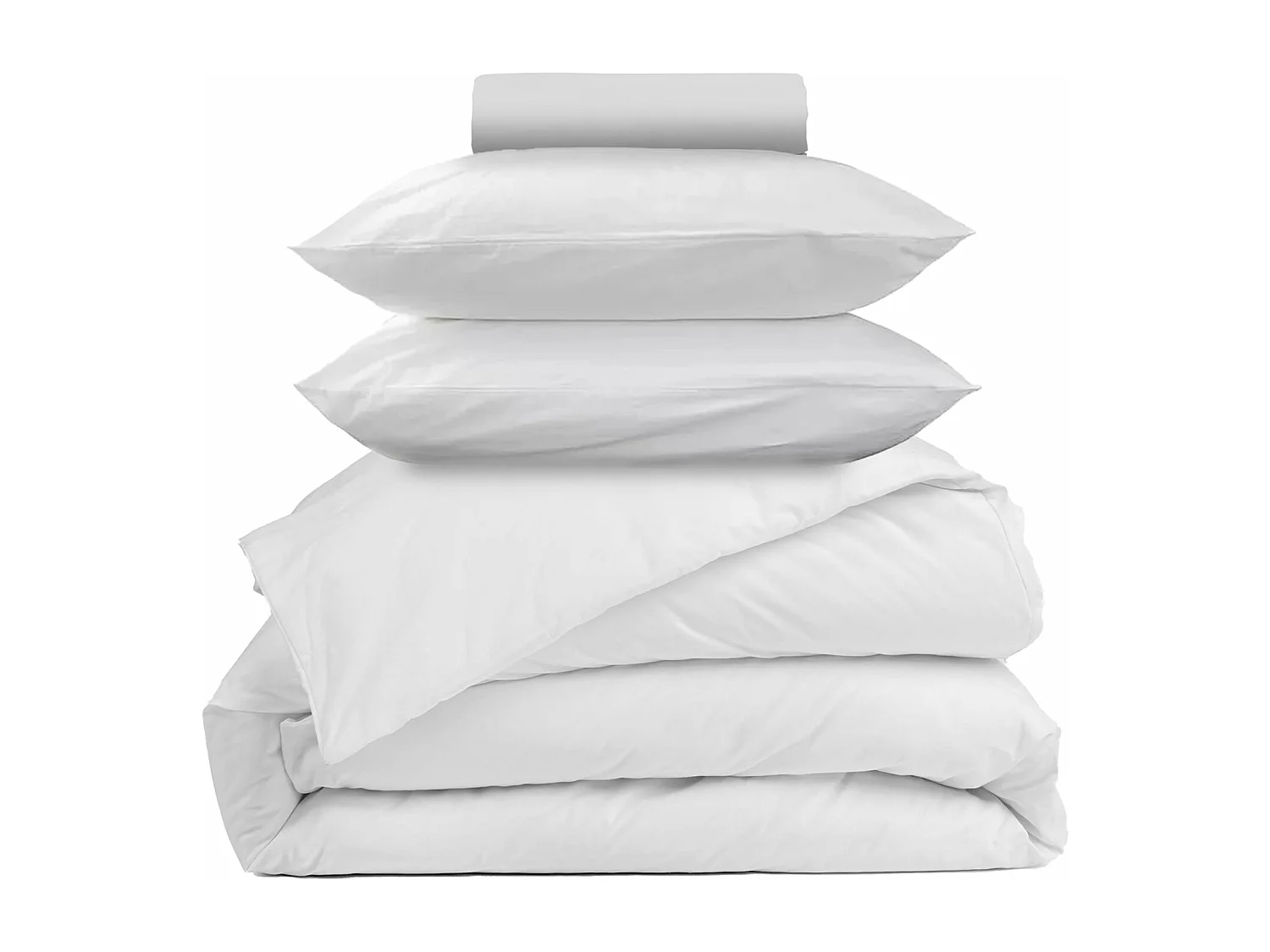 Parure de lit coton blanc 140x200 cm