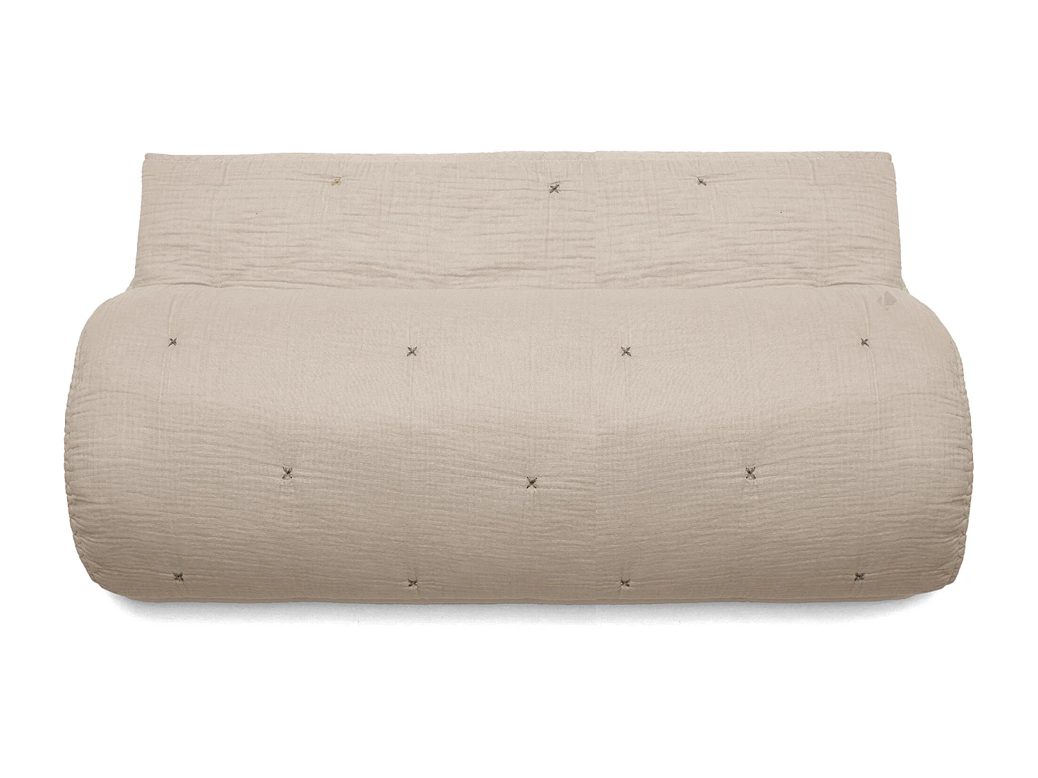 Chemin de lit capitonné en mousseline de coton 80x200 cm ANDROS beige ficelle