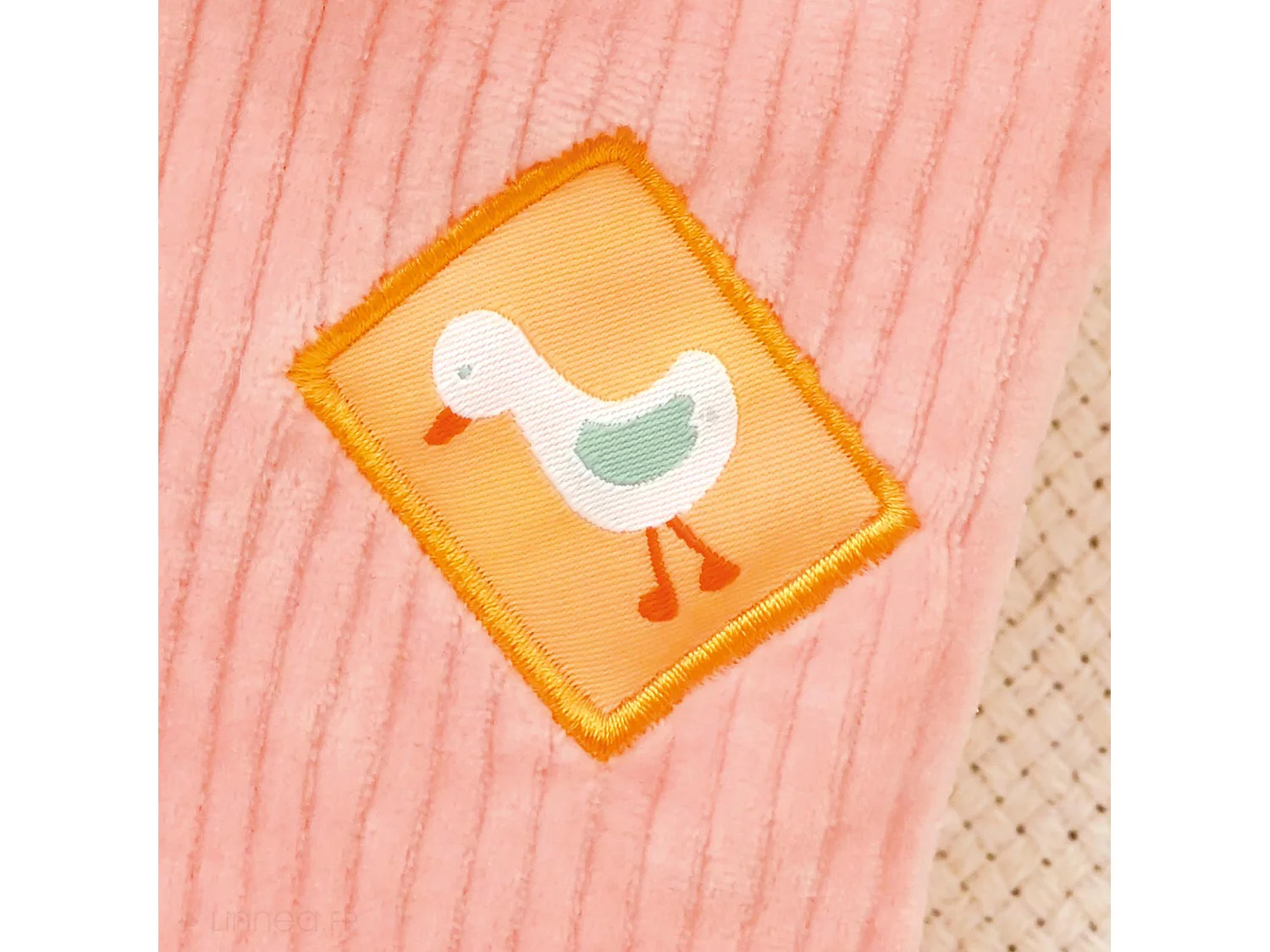 Doudou plat lapin Ciboulette 27 cm polyester collection DANS MON JARDIN rose