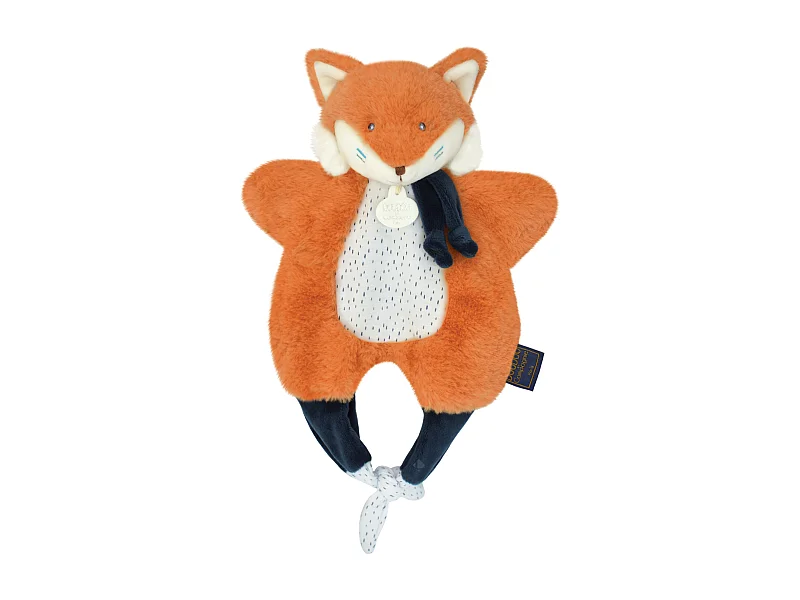 Doudou amusette 30 cm polyester LES PETITS FUTÉS renard orange