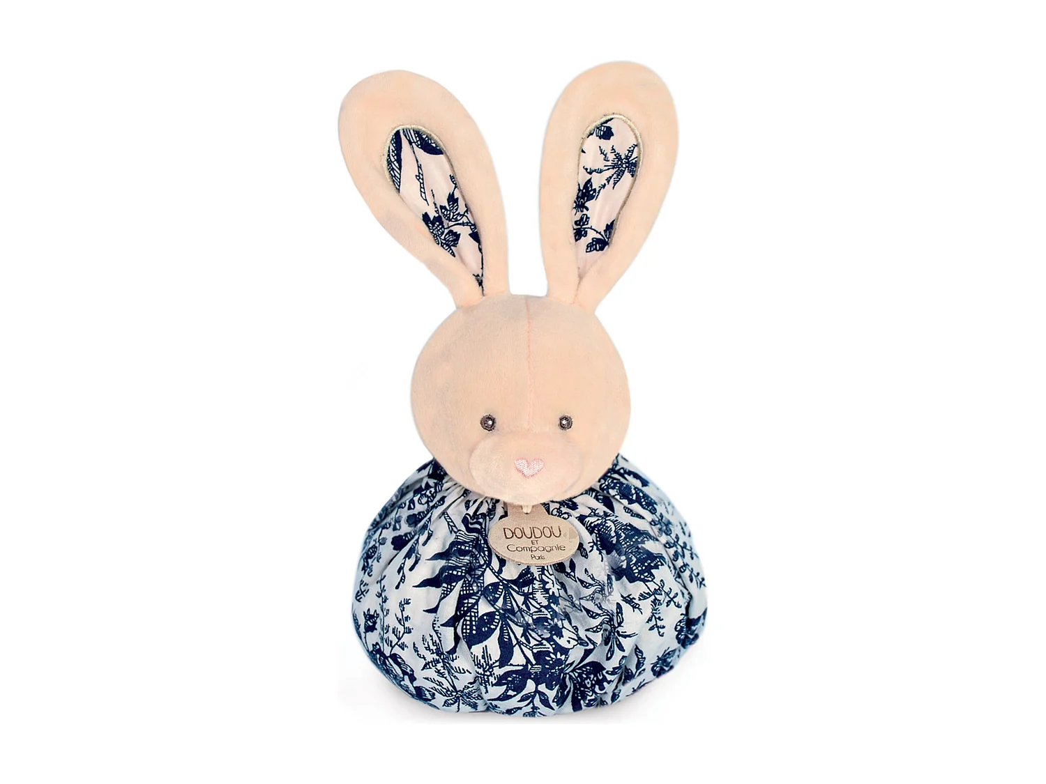Doudou boule 25 cm polyester collection LES PETITS FUTÉS lapin blanc