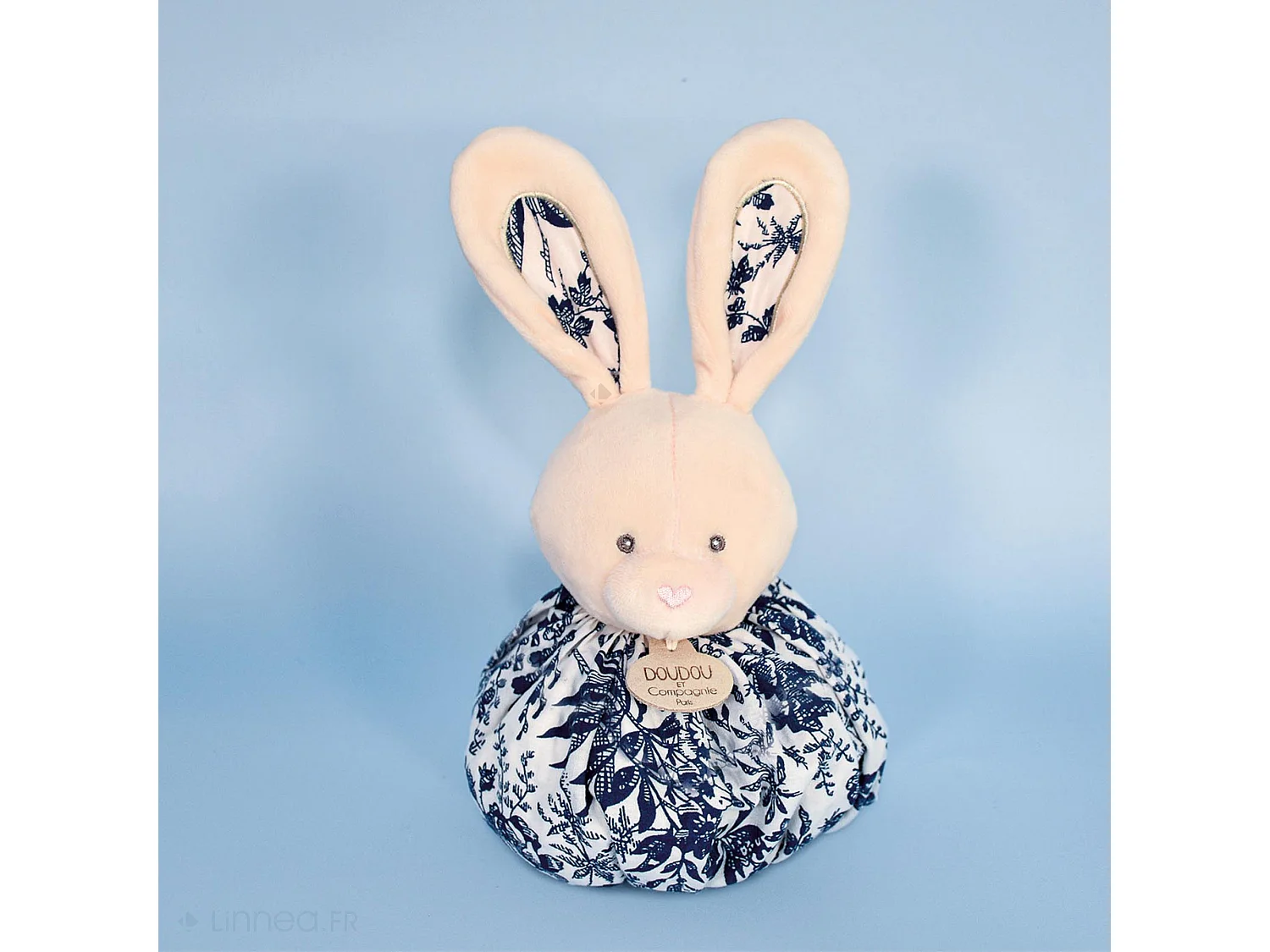 Doudou boule 25 cm polyester collection LES PETITS FUTÉS lapin blanc