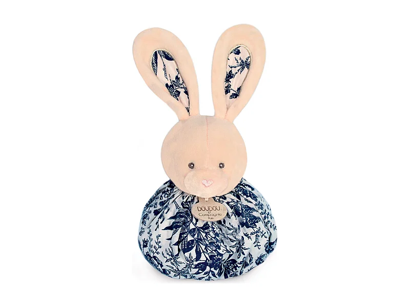Doudou boule 25 cm polyester collection LES PETITS FUTÉS lapin blanc