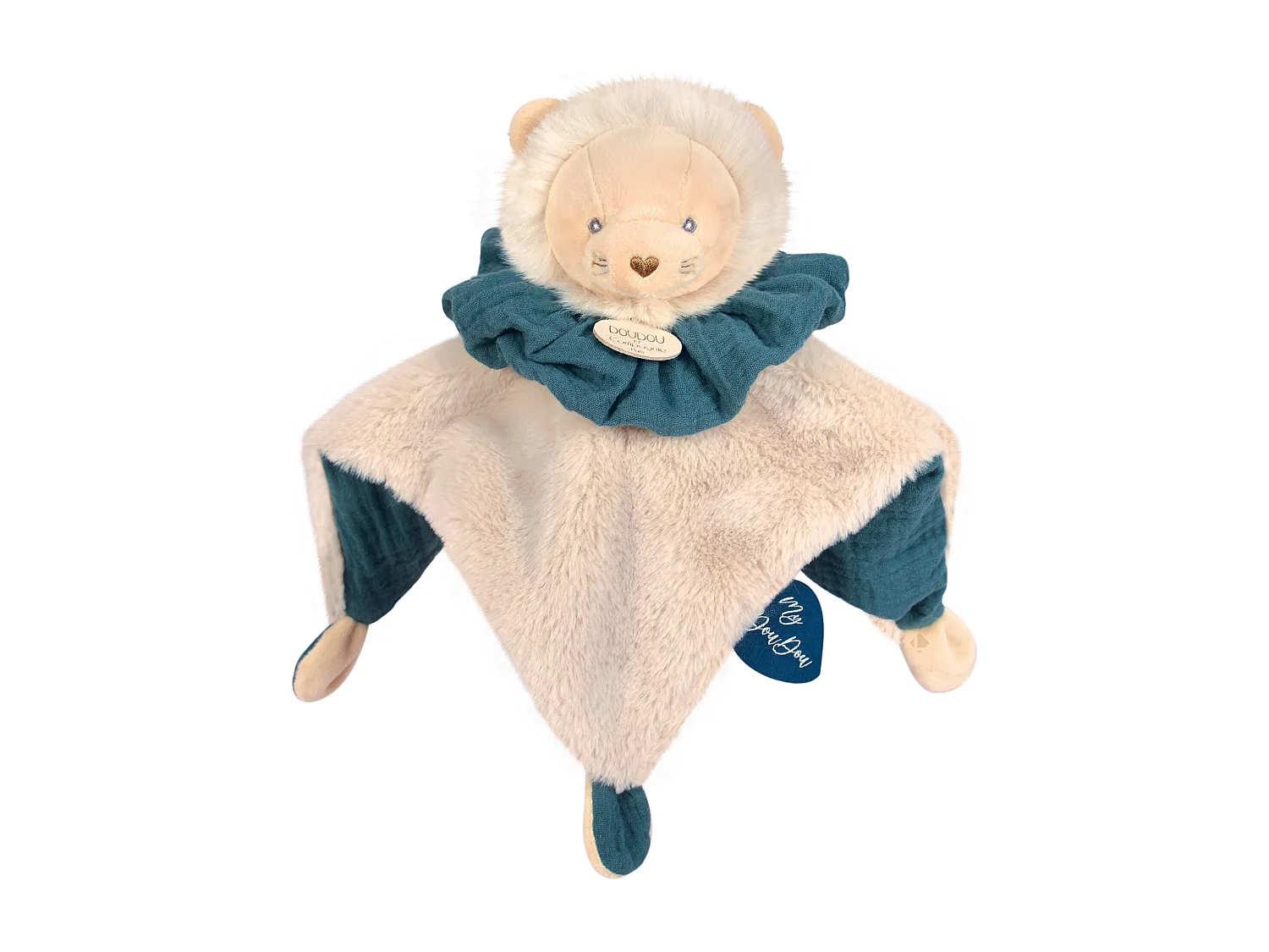 Doudou boule 25 cm polyester collection LES PETITS FUTÉS lion vert