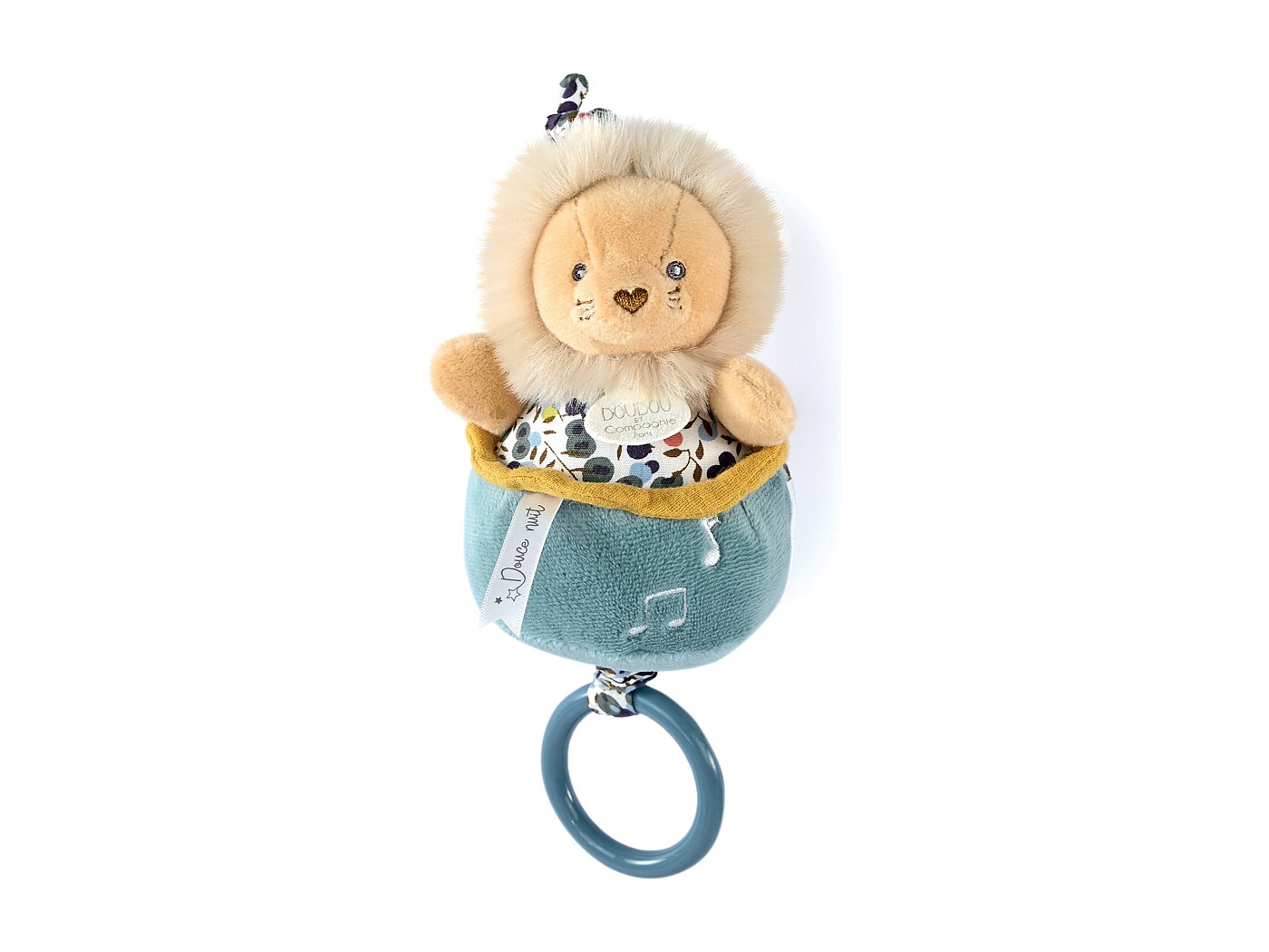 Doudou marionnette lion DOUDOU ET COMPAGNIE orange lionceau accroché 25 cm - Doudouthèque & Co