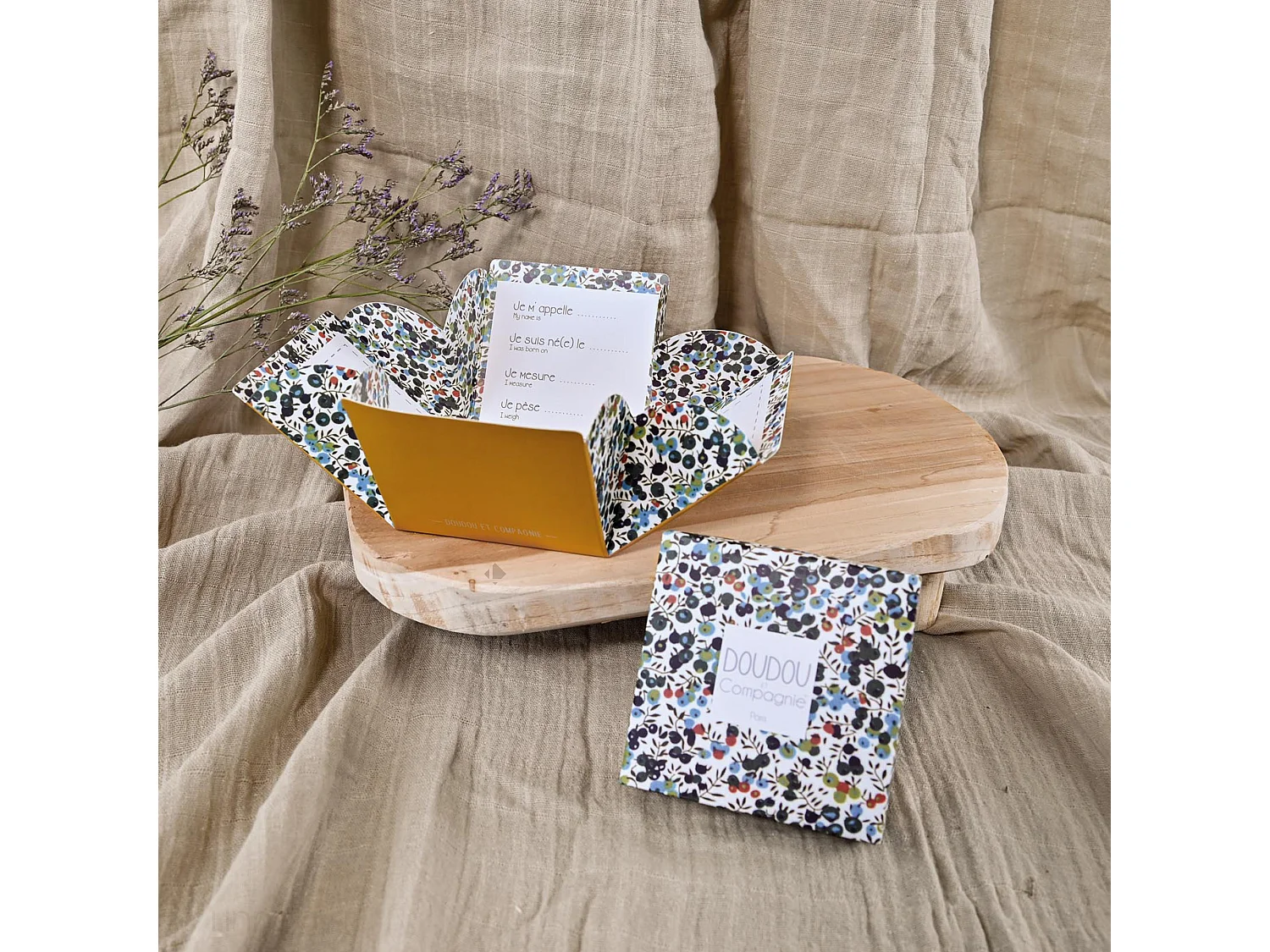 Doudou pantin 12 cm polyester BOH'AIME lion jaune multicolore