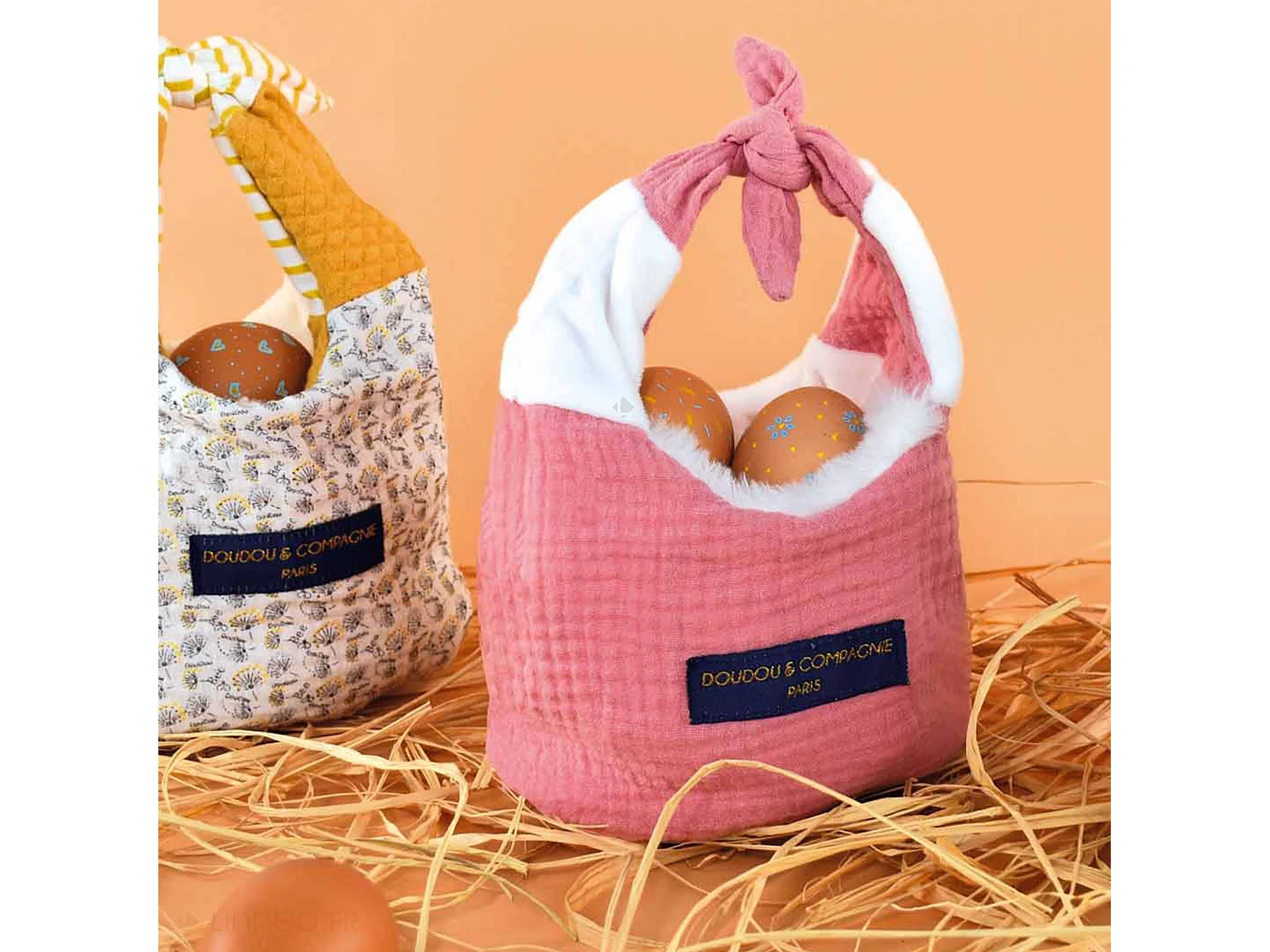 Doudou amusette 30 cm polyester LES PETITS FUTÉS souris rose