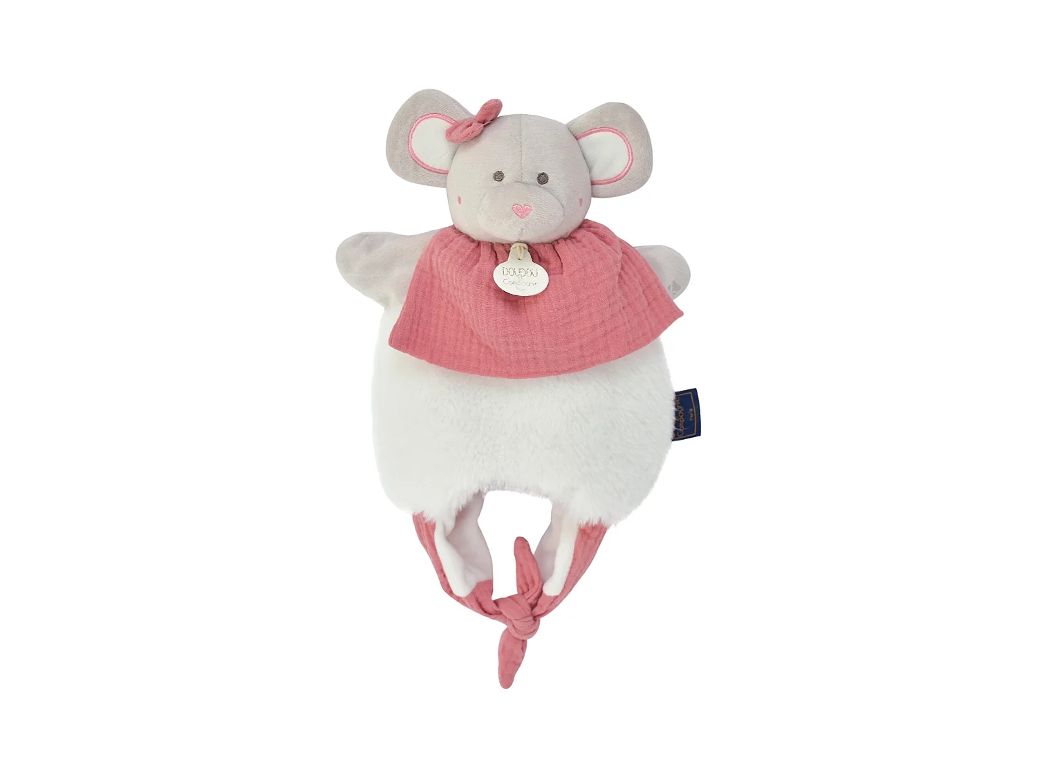 Doudou amusette 30 cm polyester LES PETITS FUTÉS souris rose